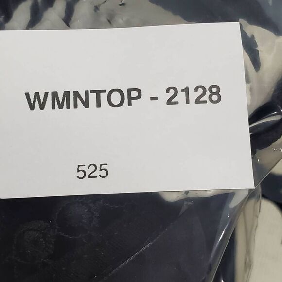 H&M Black Sleeveless Blouse Top Women's Size L Lace Crochet Yoke Keyhole Back Bo - Picture 6 of 6